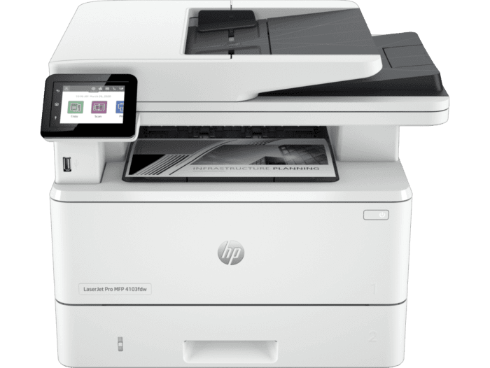 Impresora Monocromatica HP LaserJet Pro MFP 4103fdw, Imprime/Copia/Escanea/Fax/USB 2.0